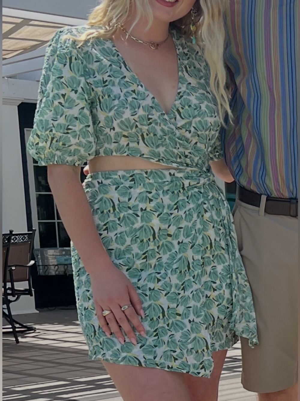 Emory Park Green Floral Asymmetrical Dress